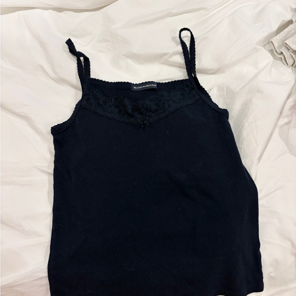 Brandy Melville Navy Camisole with Lace Detail